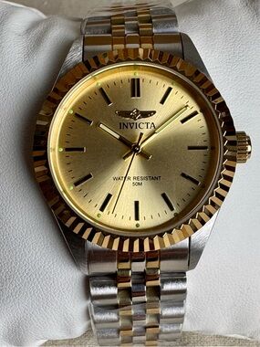 Invicta Specialty Two-Tone Fluted Bezel 36mm Quartz Watch 29405 NWT